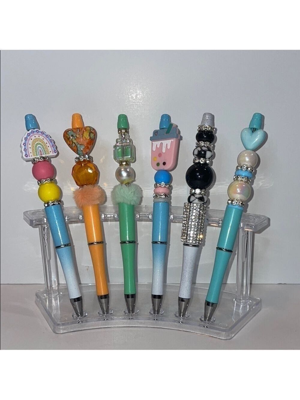 Pink and Blue Office Stationery Pens with Character Toppers